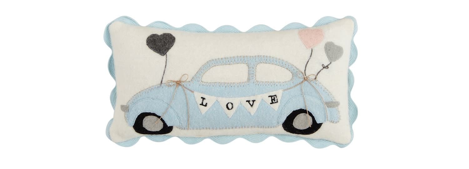 Mudpie Car Mini Wedding Felt Pillow