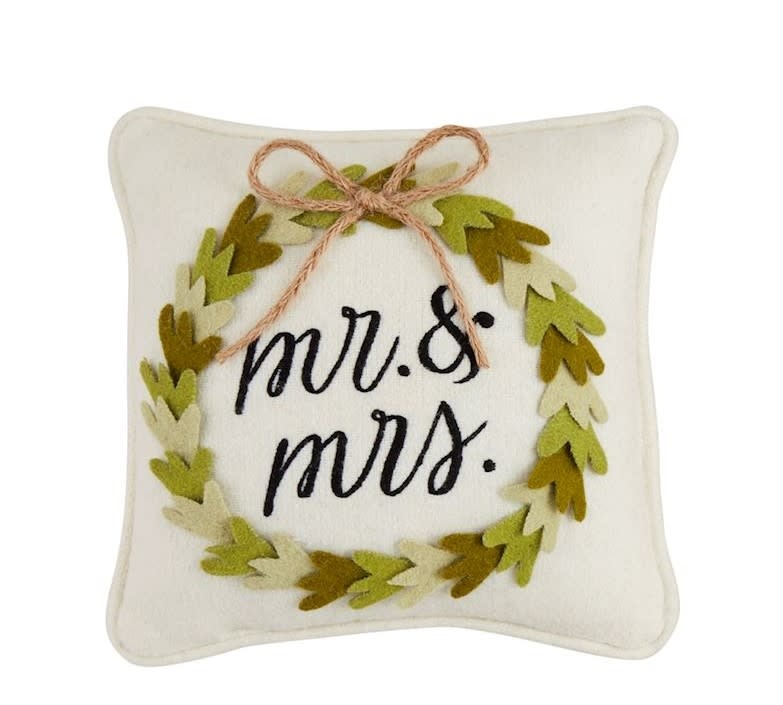 Mudpie Mr Mrs Mini Wedding Felt Pillow