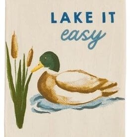 Mudpie Lake It Easy Lake Watercolor Towel