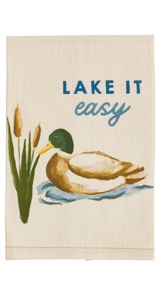 Mudpie Lake It Easy Lake Watercolor Towel