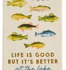 Mudpie Life Is Good Lake Watercolor Towel