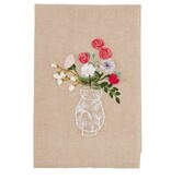Mudpie Flowers In Vase Embroidery Towel