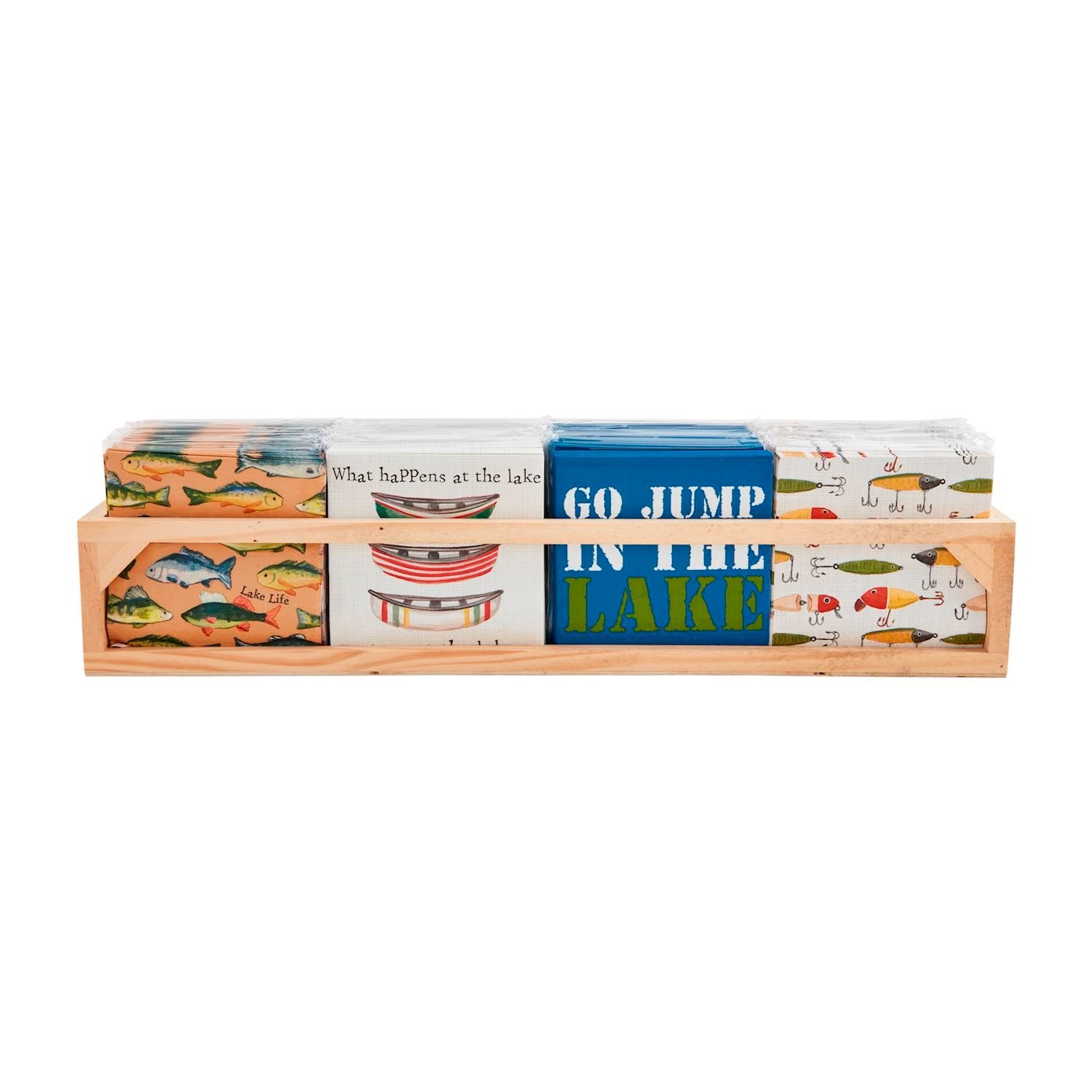 Mudpie Retreat Napkin Set (various) Lake - Fishing