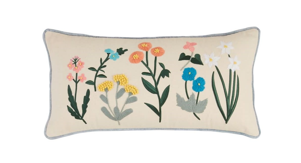 Mudpie Lumbar Botanic Stem Emb Pillow