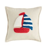 Mudpie Sailboat Lake Tufted Pillow
