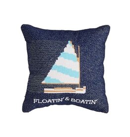 Mudpie Floatin' Mini Needlepoint Pillow