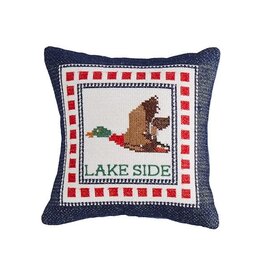 Mudpie Lake Side Mini Needlepoint Pillow