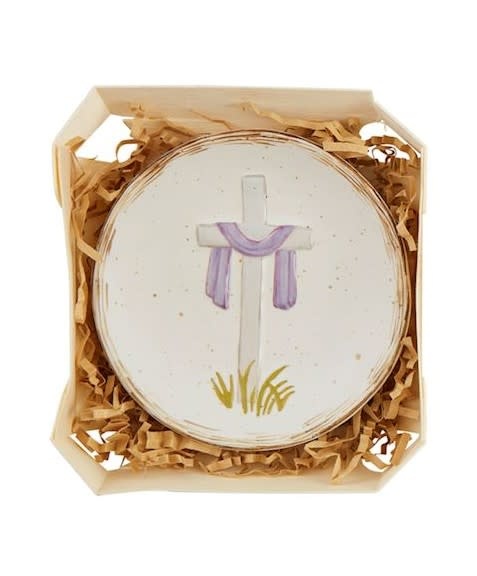 Mudpie White Cross Trinket Dish