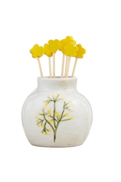 Mudpie Yellow Flower Toothpick Vase