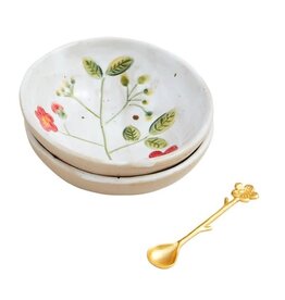 Mudpie Red Flower Dipping Tidbit Set