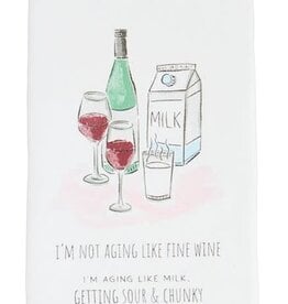 Mudpie Fine Wine Funny Birthday Towel