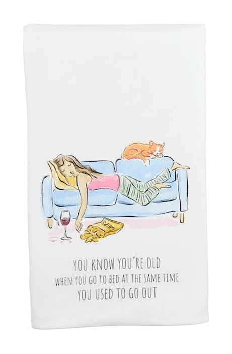 Mudpie Go Out Funny Birthday Towel