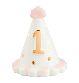 Mudpie Pink Birthday Hat Light-Up Sitter