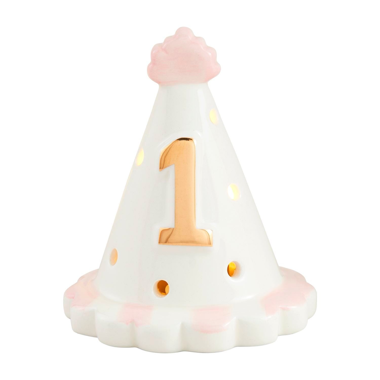Mudpie Pink Birthday Hat Light-Up Sitter