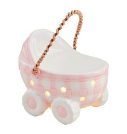 Mudpie Pink Light Up Baby Carriage Sitter