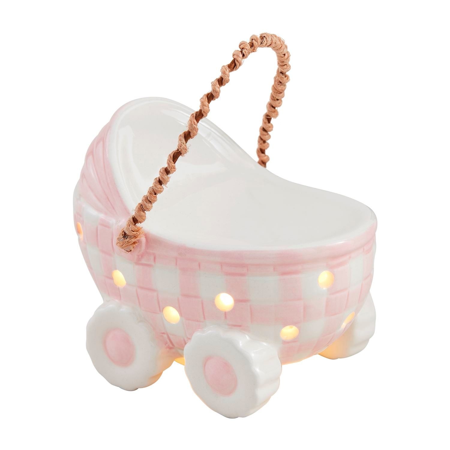 Mudpie Pink Light Up Baby Carriage Sitter
