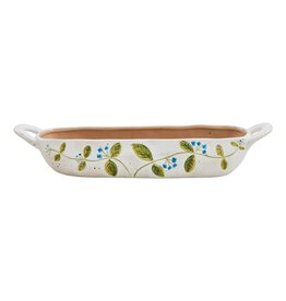 Mudpie Blue Flower Cracker Dish