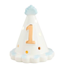 Mudpie Blue Birthday Hat Light-Up Sitter