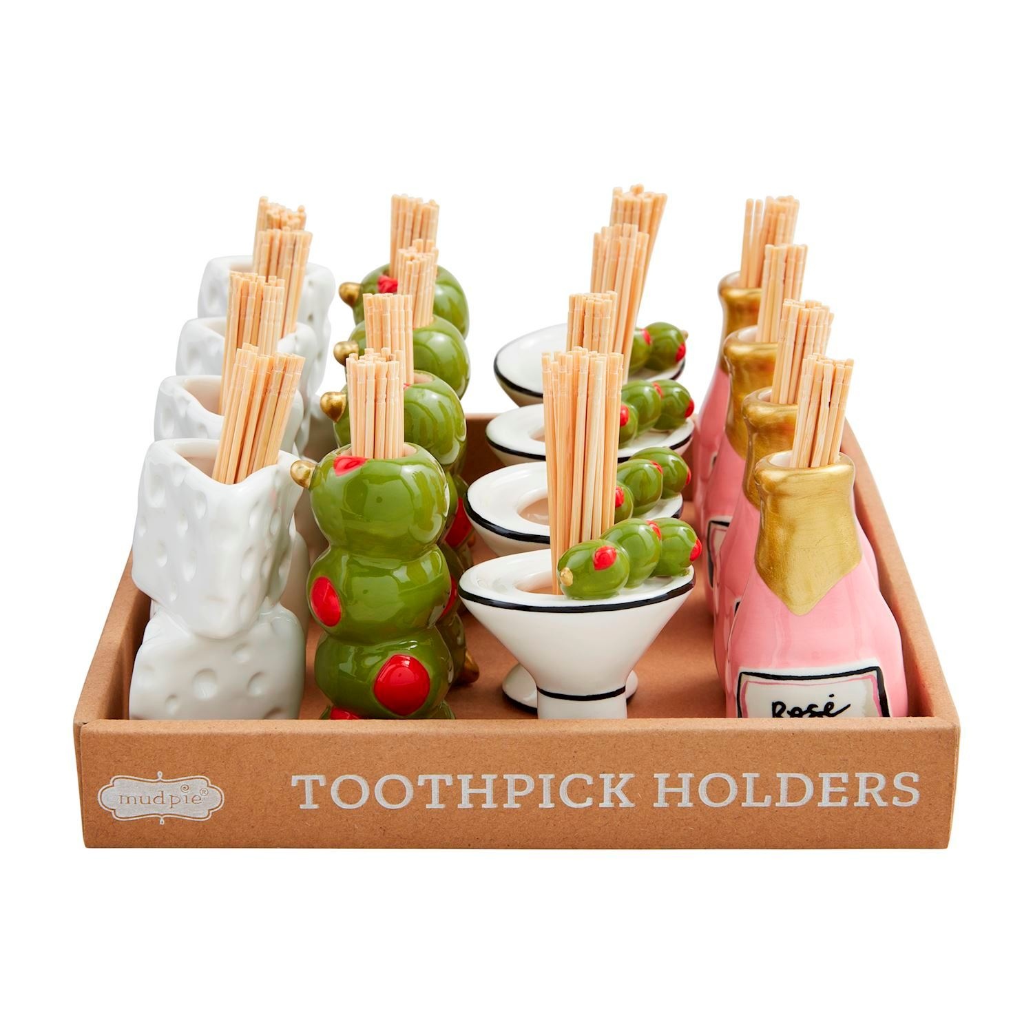 Mudpie Wine & Cheese Toothpick Caddy Sets