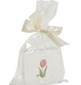 Mudpie Pink Tulip Spring Acrylic Art Block
