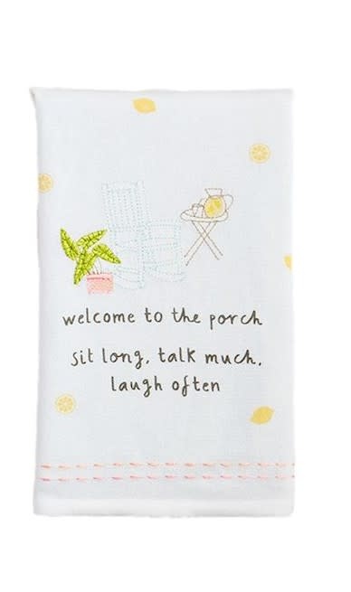 Mudpie Welcome Porch Drinking Towel