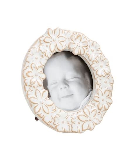 Mudpie Round Flower Mini Frame