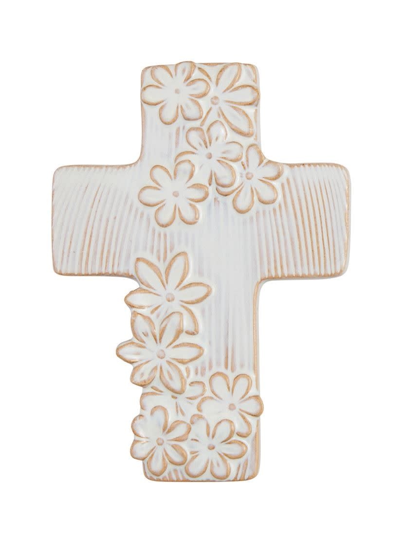 Mudpie Large Ceramic Flower Cross