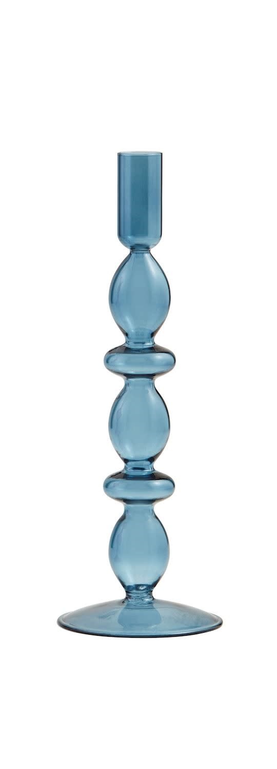 Mudpie Blue Glass Taper Holder