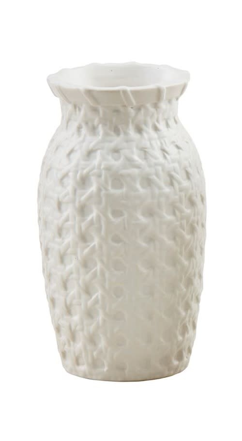 Mudpie Cane Woven Stoneware Bud Vase