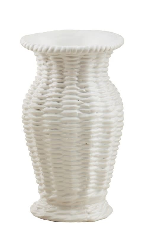 Mudpie Wicker Woven Stoneware Bud Vase