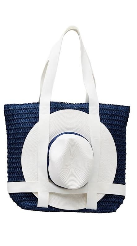 Mudpie White Hat Tote Set
