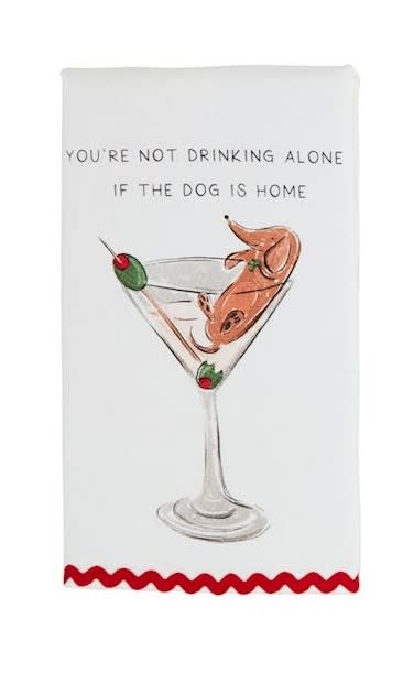Mudpie Martini Towel Dog Ric-Rac Towel