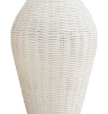 Mudpie Small White Basket Weave Vase
