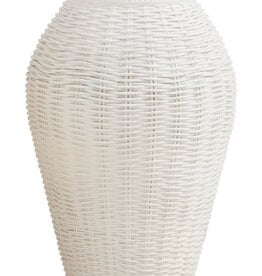 Mudpie Small White Basket Weave Vase
