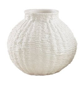 Mudpie Large Woven Stoneware Round Vase