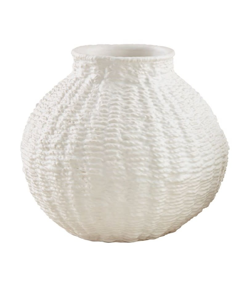 Mudpie Large Woven Stoneware Round Vase