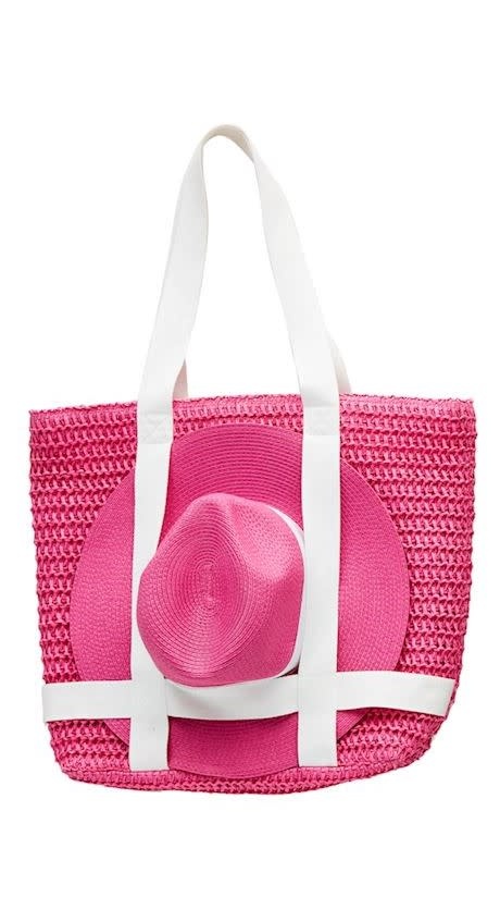 Mudpie Pink Hat Tote Set