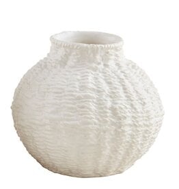 Mudpie Small Woven Stoneware Round Vase