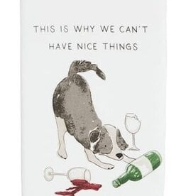 Mudpie Spilled Wine Towel Dog Ric-Rac Towel
