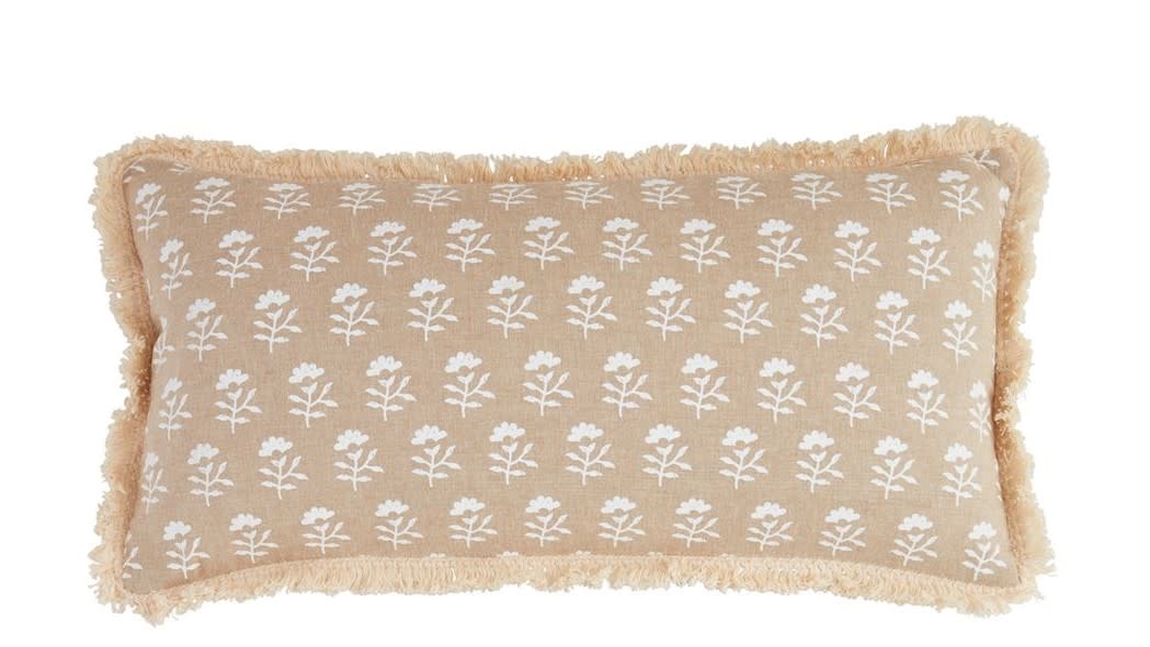 Mudpie Lumbar Neutral Block Print Pillow