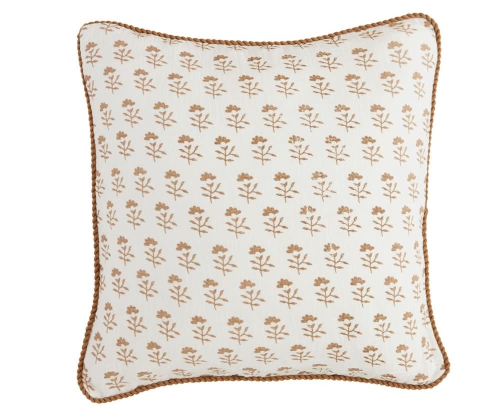 Mudpie Square Neutral Block Print Pillow