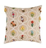 Mudpie Square Flower Vase Emb Pillow