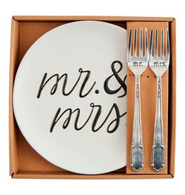 Mudpie Mr. & Mrs. Cake Plate Set