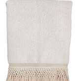 Mudpie Cream Tassel Throw Blanket
