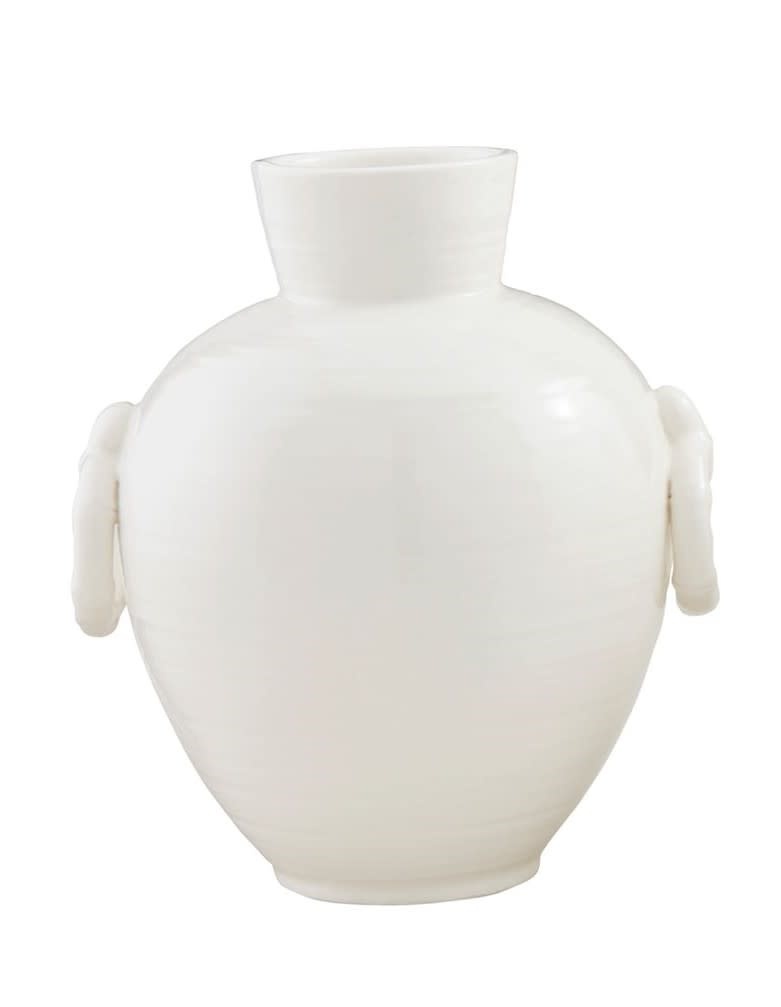 Mudpie Large White Bamboo Vase