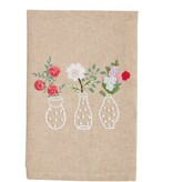 Mudpie 3 Vases Flower Embroidery Towel