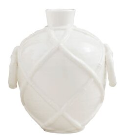 Mudpie Small White Bamboo Vase