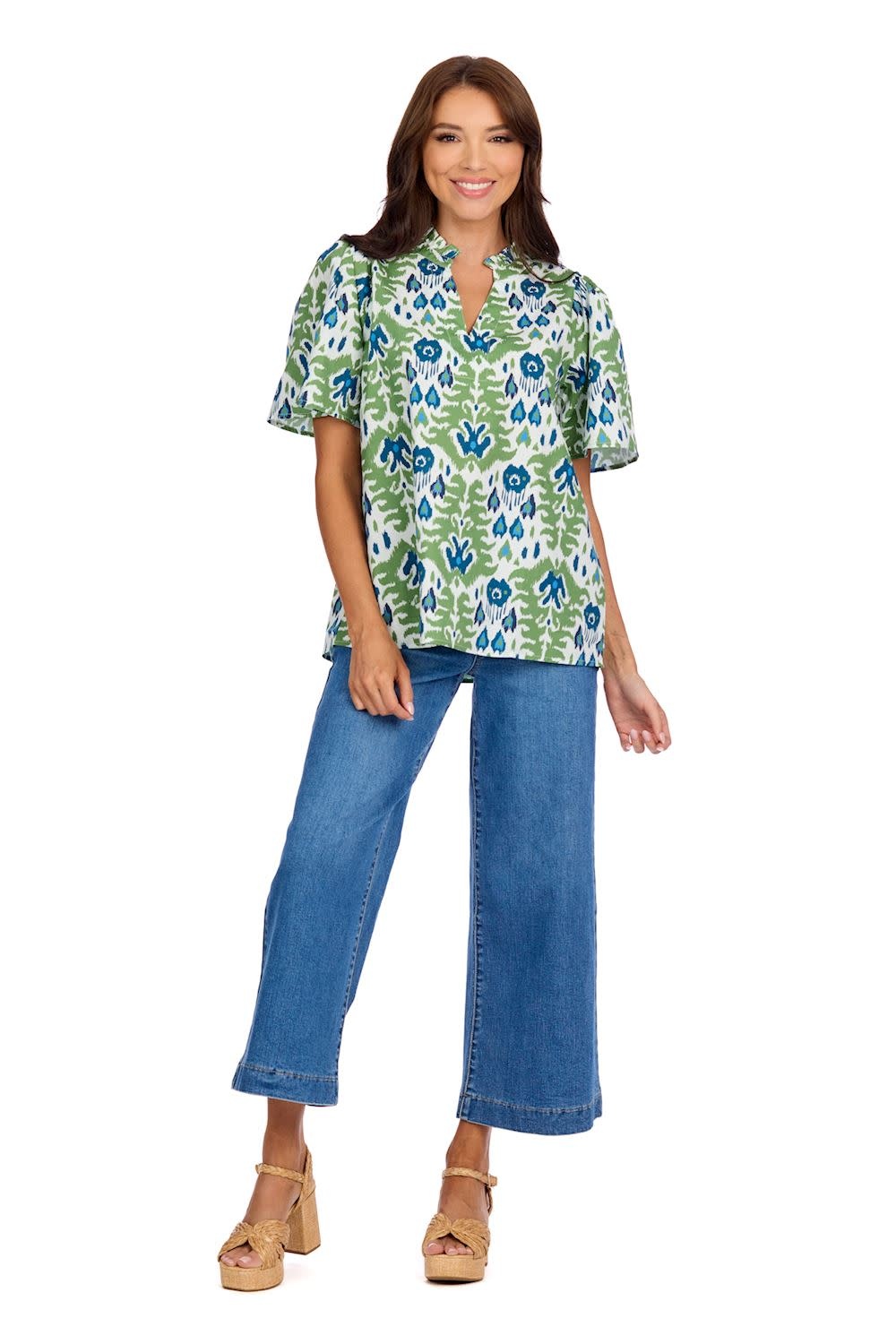 Mudpie Chase Flounce Sleeve Top Gr-S