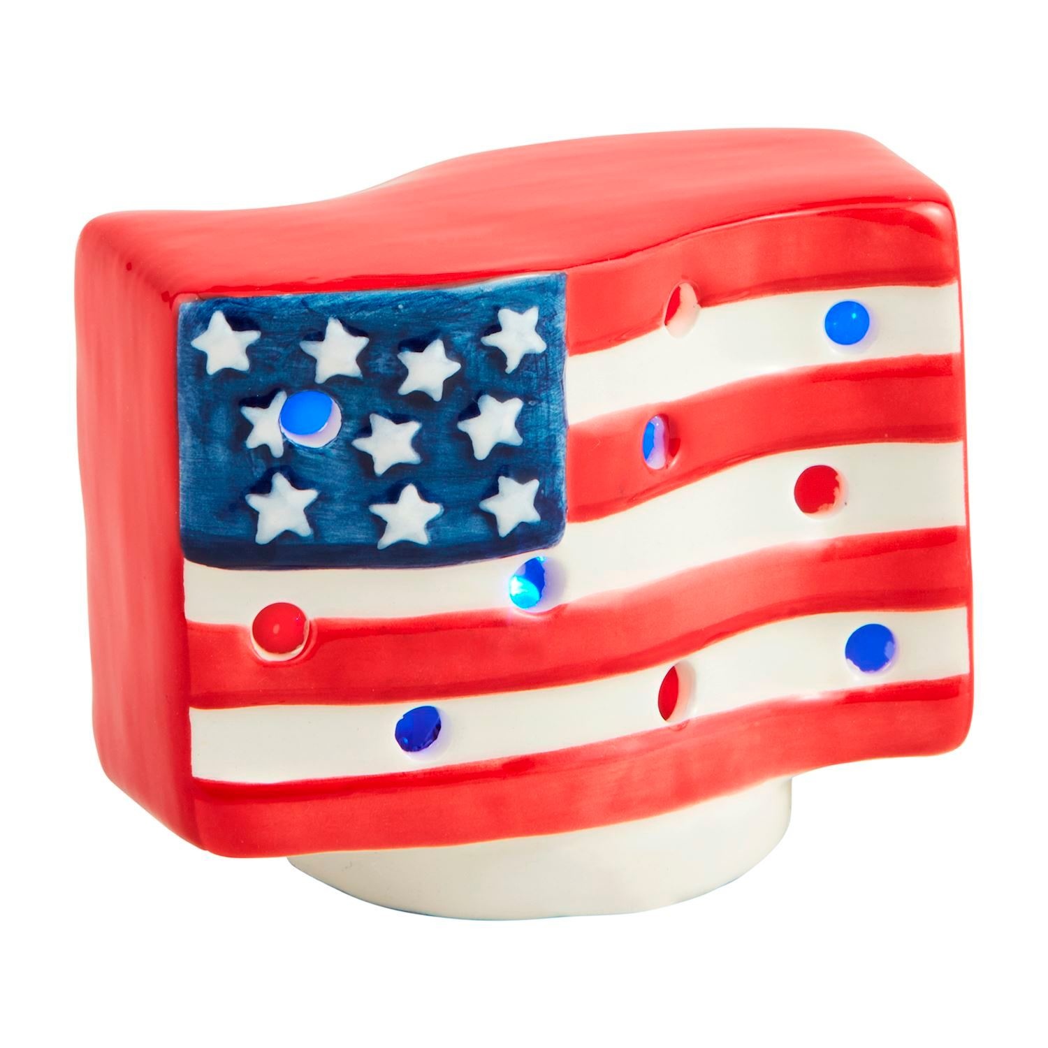 Mudpie American Flag Light-Up Sitter