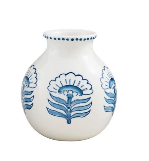 Mudpie Cflwr Block Print Flower Vase